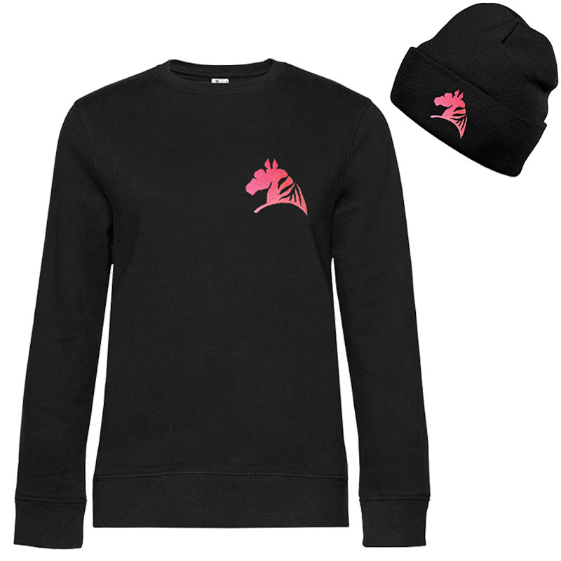 Set sweatshirt fluo model and winter cap for women with my selleria embroidery lifestyle line