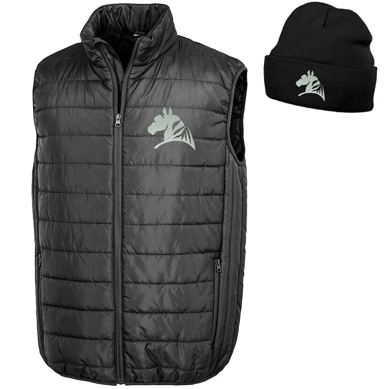 Set unisex vest and winter cap with my selleria embroidery lifestyle line