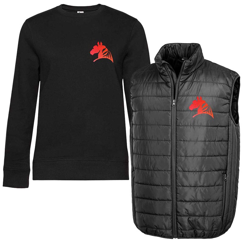 Set sweatshirt and padded vest for women with my selleria embroidery lifestyle line