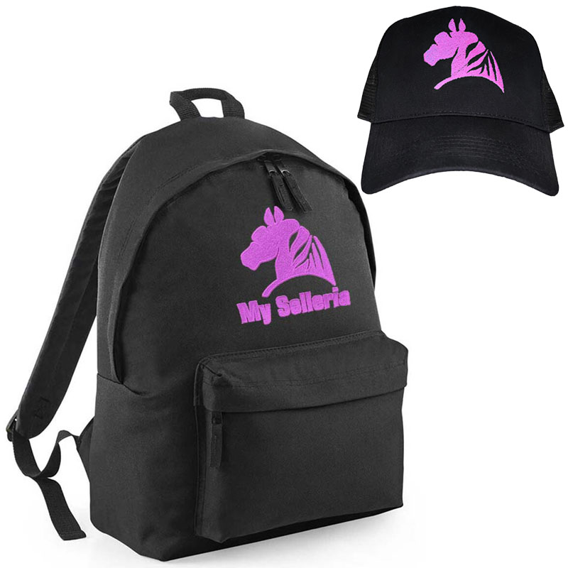 Set classic backpack and lifestyle cap with my selleria embroidery