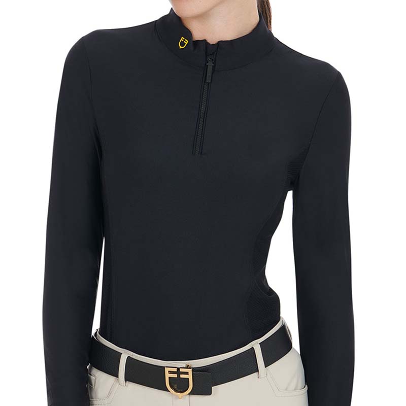 Equestro training polo woman slim fit long sleeve
