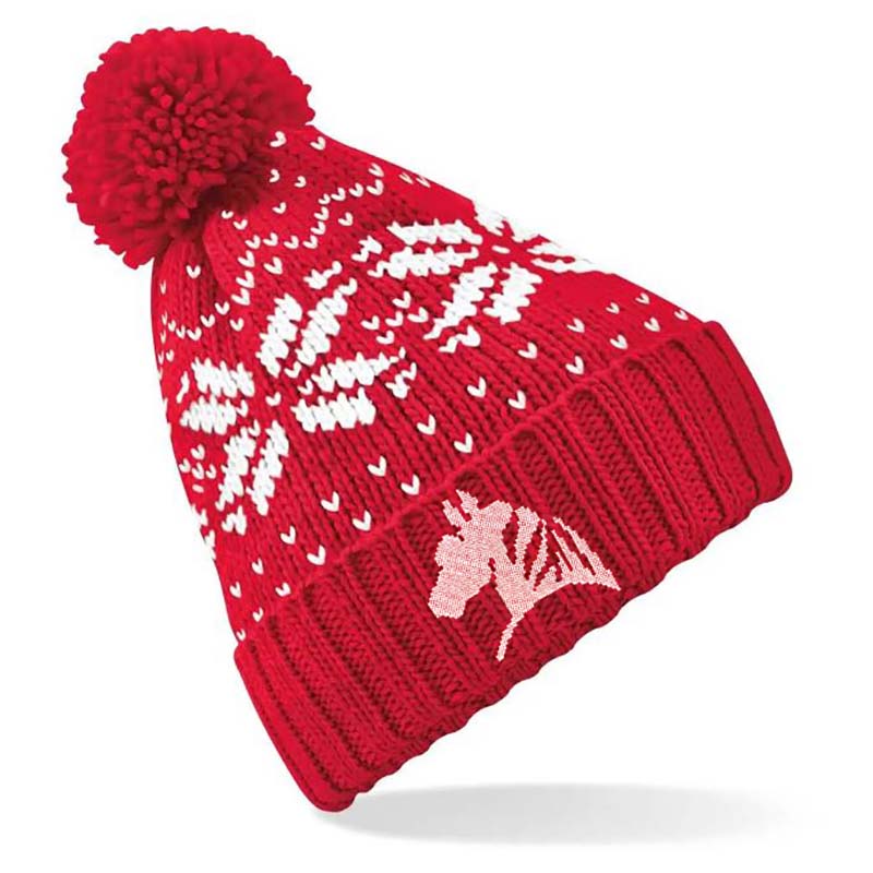 Unisex winter cap with pom-pom and my selleria embroidery
