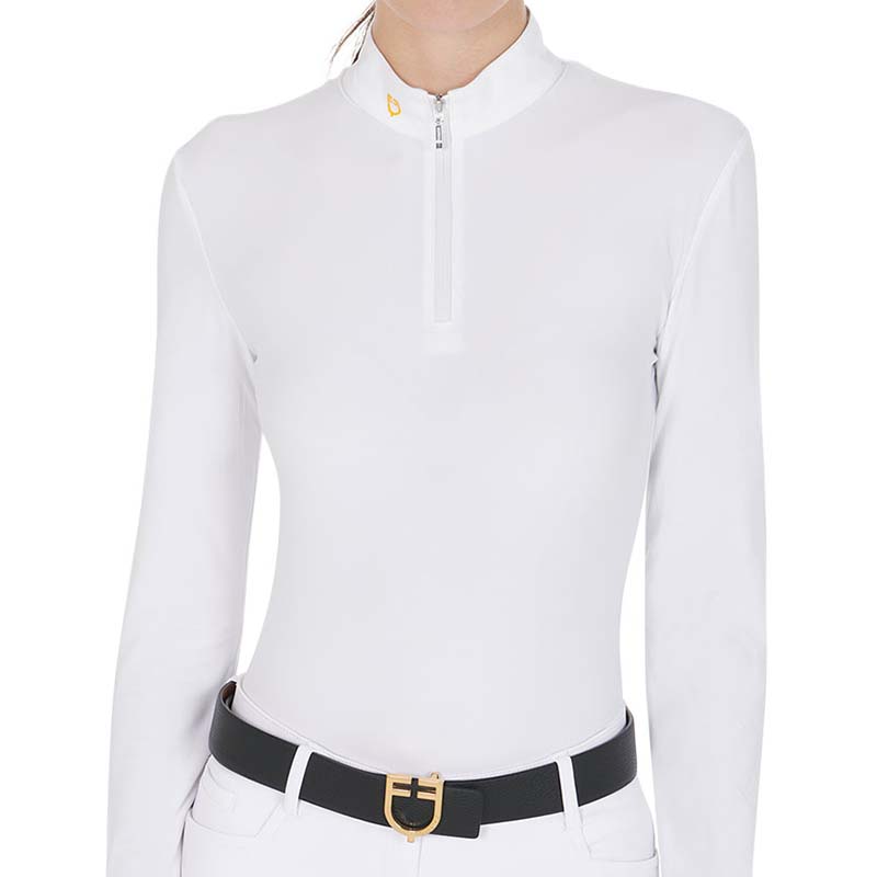 Ladies equestro competition polo long sleeve with fleece