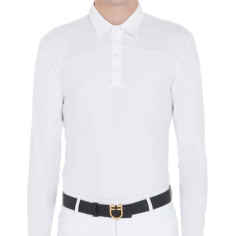 Equestro competition polo long sleeve for men