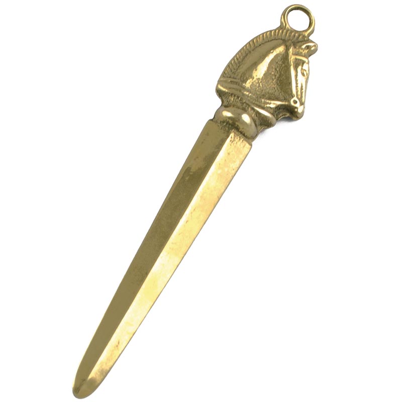 Horse head brass paper knife