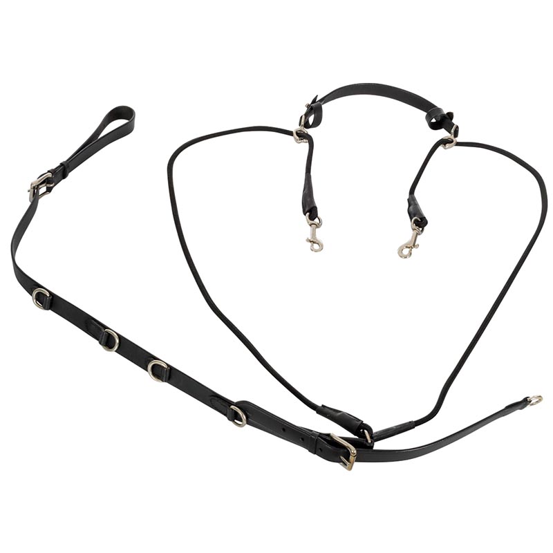 Chetak leather gogue reins with nylon pulleys