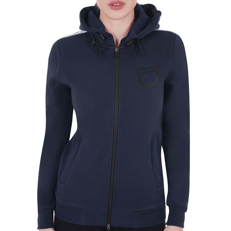 Equestro women's hooded sweatshirt in fleece cotton