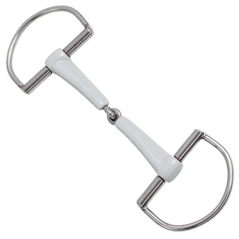 Beris smooth single joint d-ring snaffle