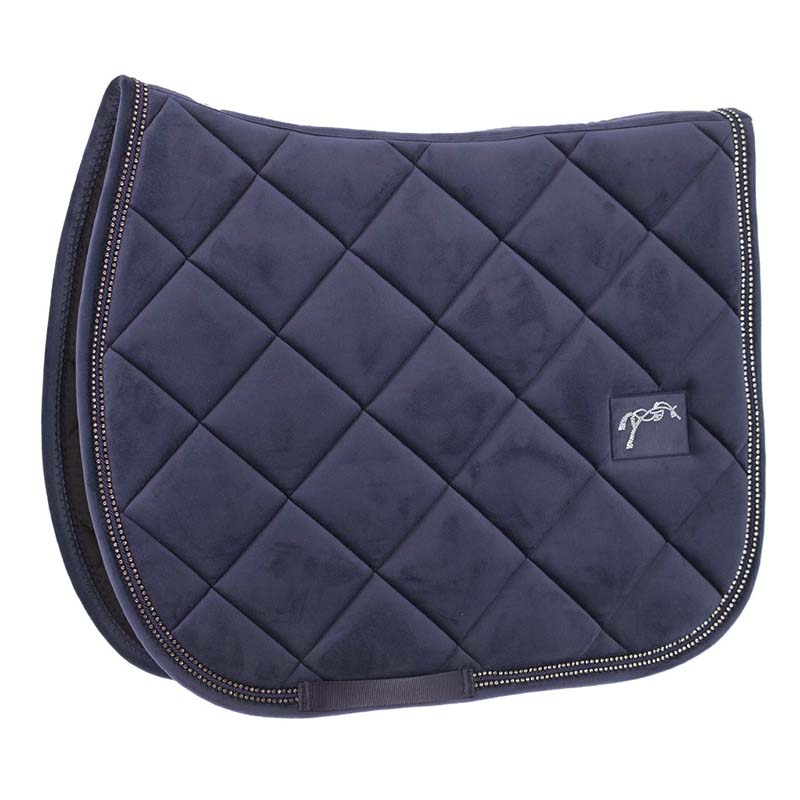 Velvet effect saddle pad with strass penelope