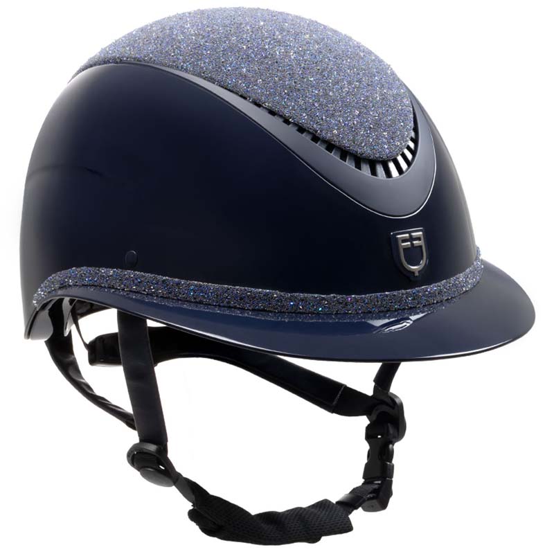 Equestro Luxury Wide Visor helmet with crystals - 3385