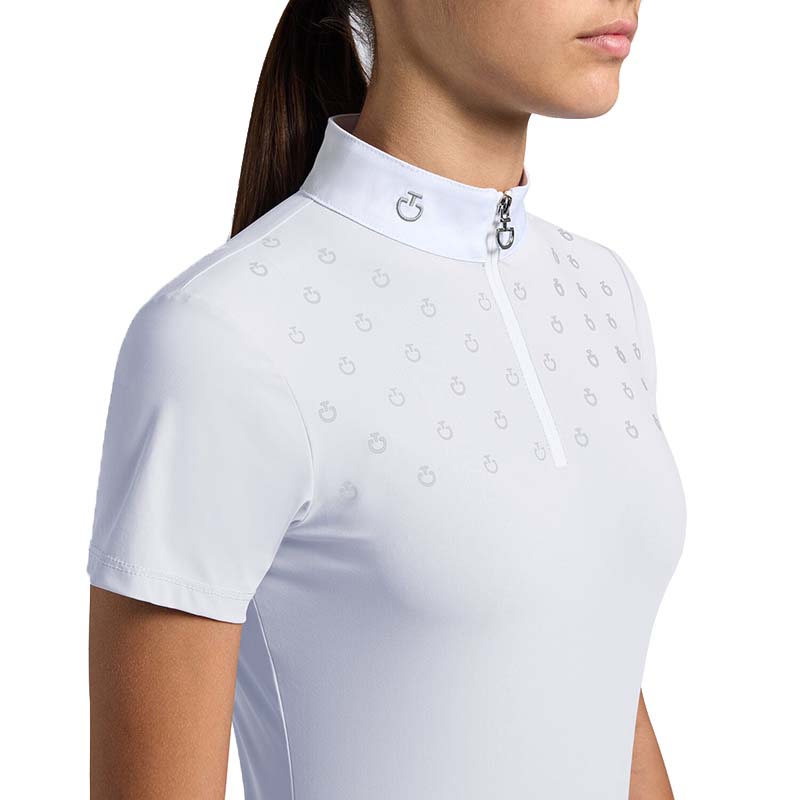Cavalleria Toscana girls' competition polo with logo print - 9619