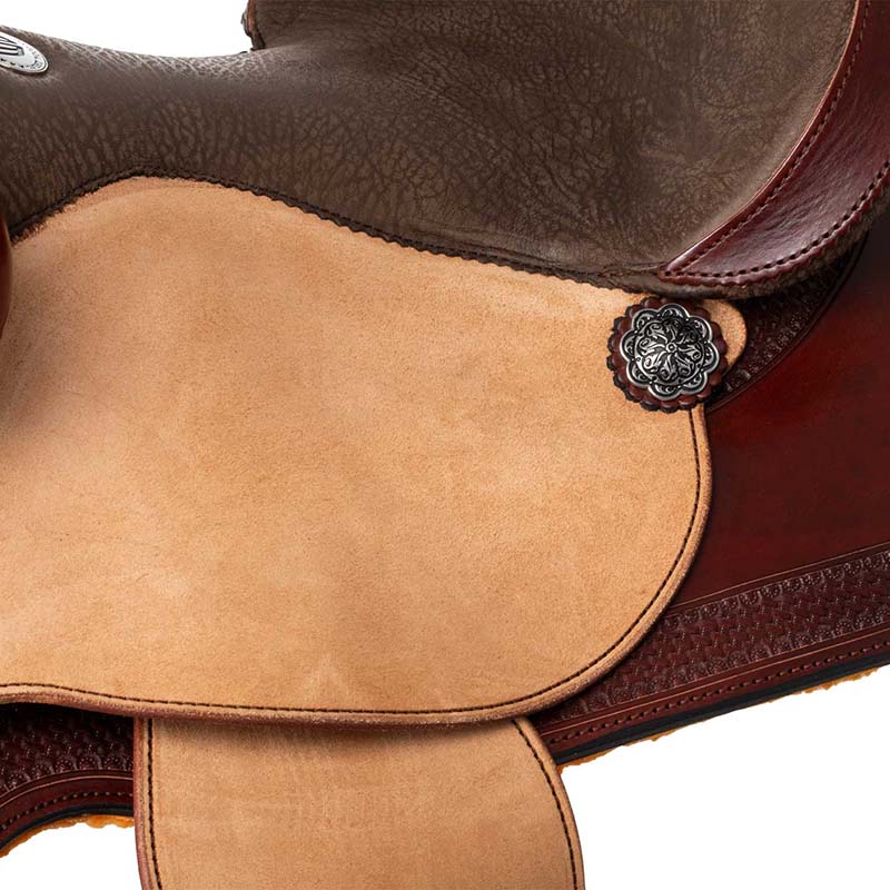 West wood western saddle basic barrel mj natural with basket decoration - 4938