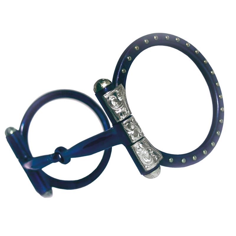 Ring snaffle with decoration and inserts - 4531