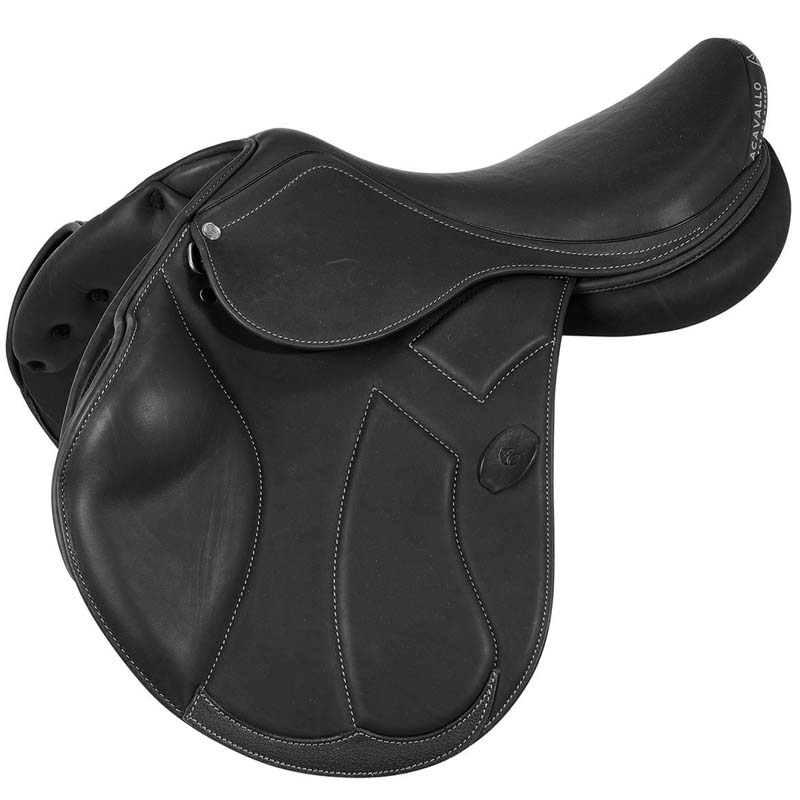 Acavallo jumping saddle full double calfskin leather model gattuso