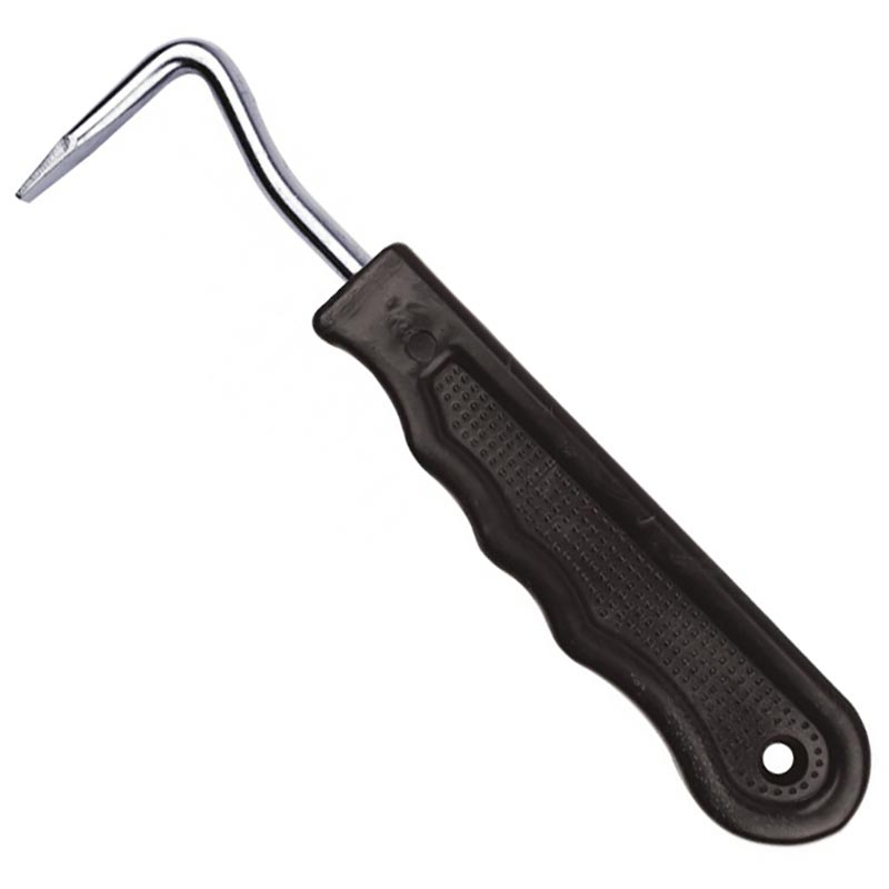 Plastic hoof pick with hook