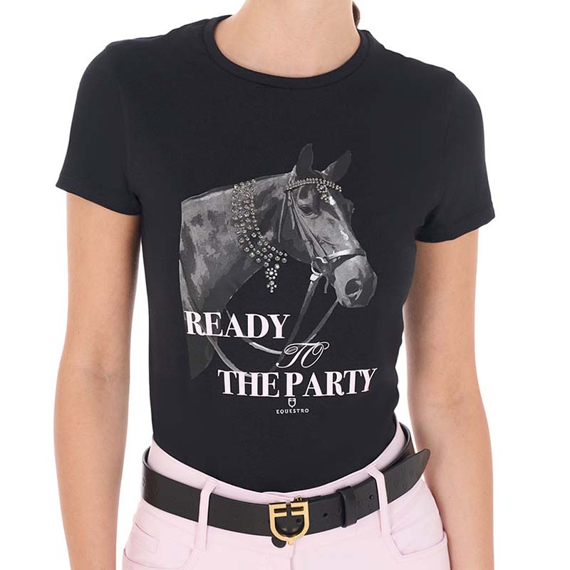 Equestro women's t-shirt w/print Ready to the Party - 9868