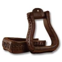 STIRRUPS WESTERN LEATHER RED HORNS