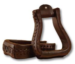 STIRRUPS WESTERN LEATHER RED HORNS - 5177