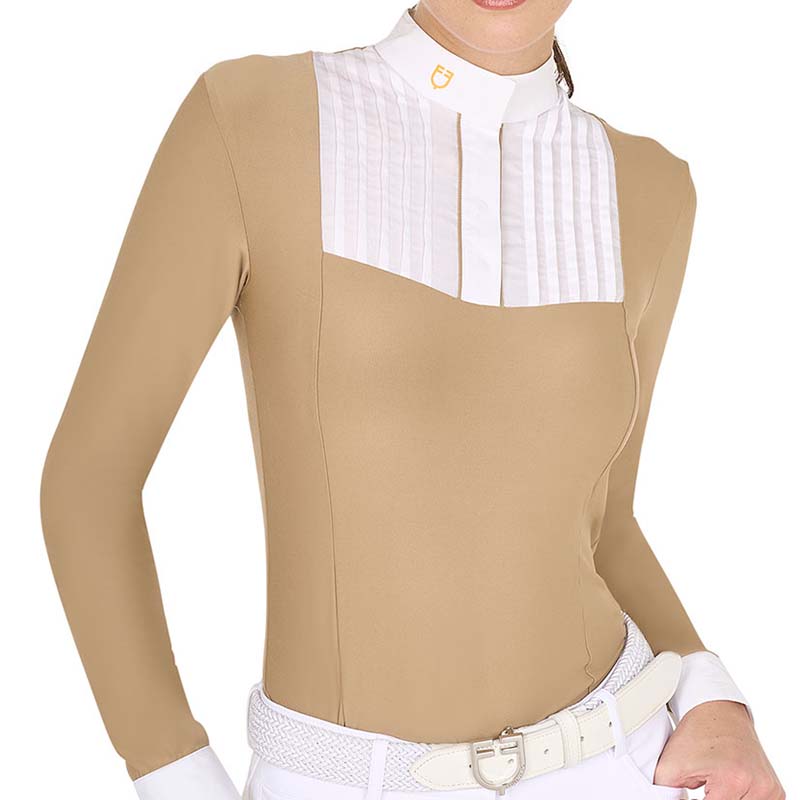 Ladies competition polo equestro long sleeve with plissÉ - 9854
