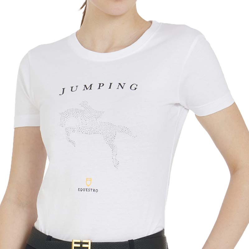 T-shirt equestro with jumping decoration for women