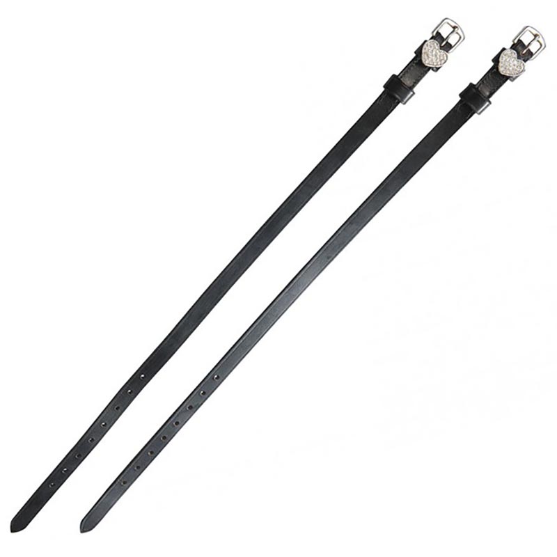 Spur straps in leather with decorative heart