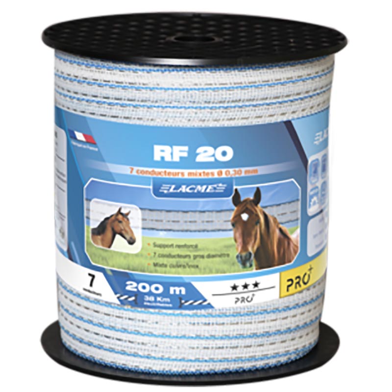 Lacme rublanc reinforced electric band 20mm/200 mt