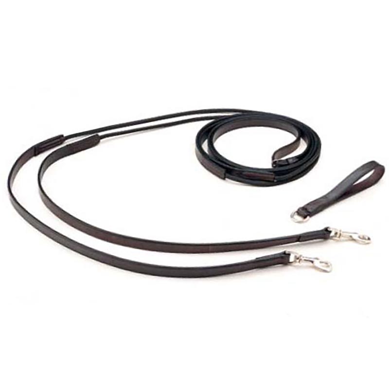 Draw reins pariani in leather with rope