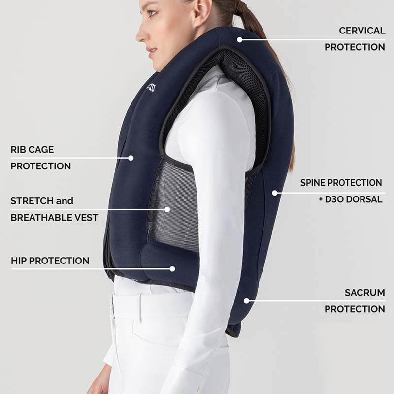 Equiline Belair Airbag Vest Level 2 with Back Protector - Horse Riding and Show Jumping - 3439
