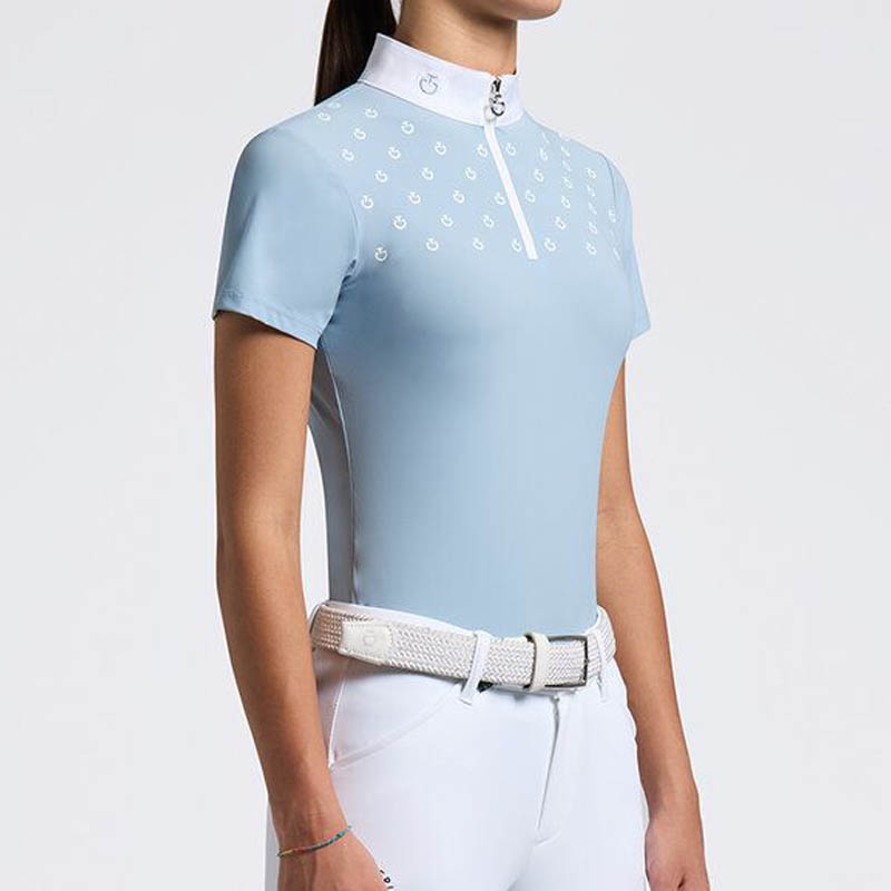 Cavalleria Toscana girls' competition polo with logo print - 9619