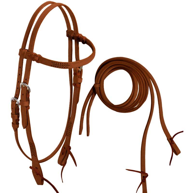 Western round bridle with studs