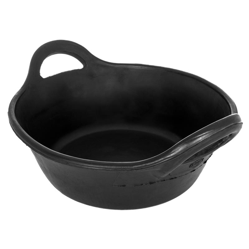 Low feeder bucket with handle in rubber for horses - 6301