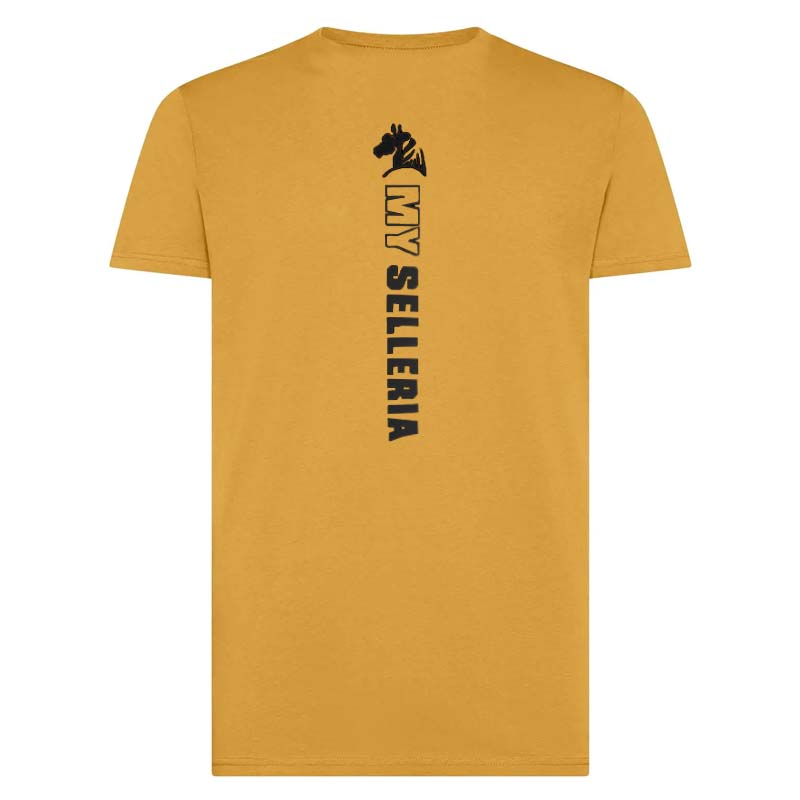 Men's Equestrian T-Shirt STABLE FORCE - mustard edition/black print - 9400
