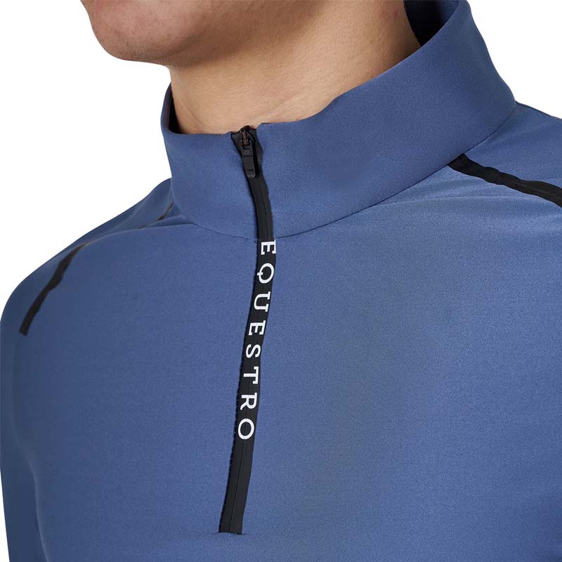 Equestro training polo man long sleeve with zip - 9879