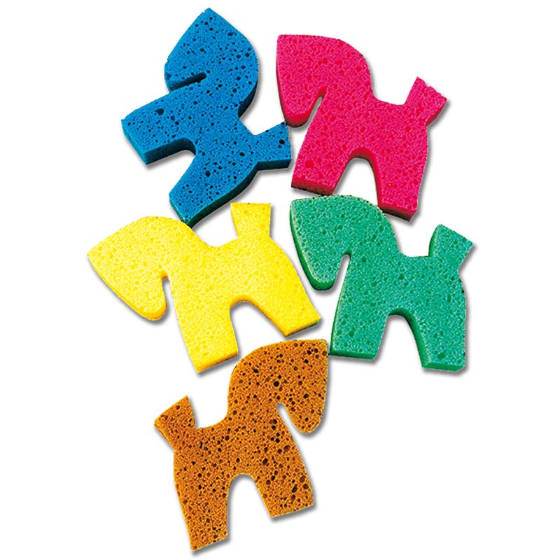 Horse-shaped colored sponge