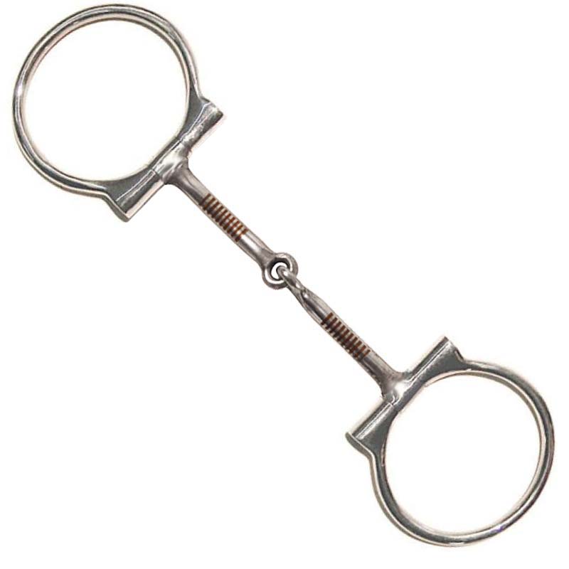 D-ring snaffle with copper inserts