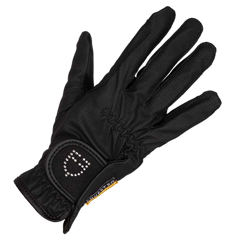 Women’s Riding Gloves Equestro with Glitter Logo - 2194