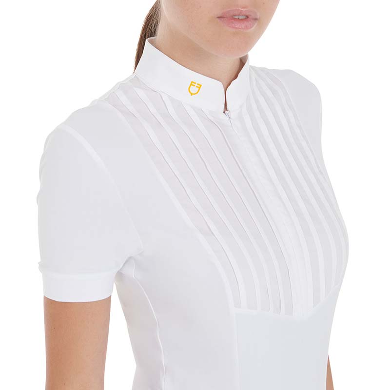 Equestro riding polo with pleated cotton for women - 9062