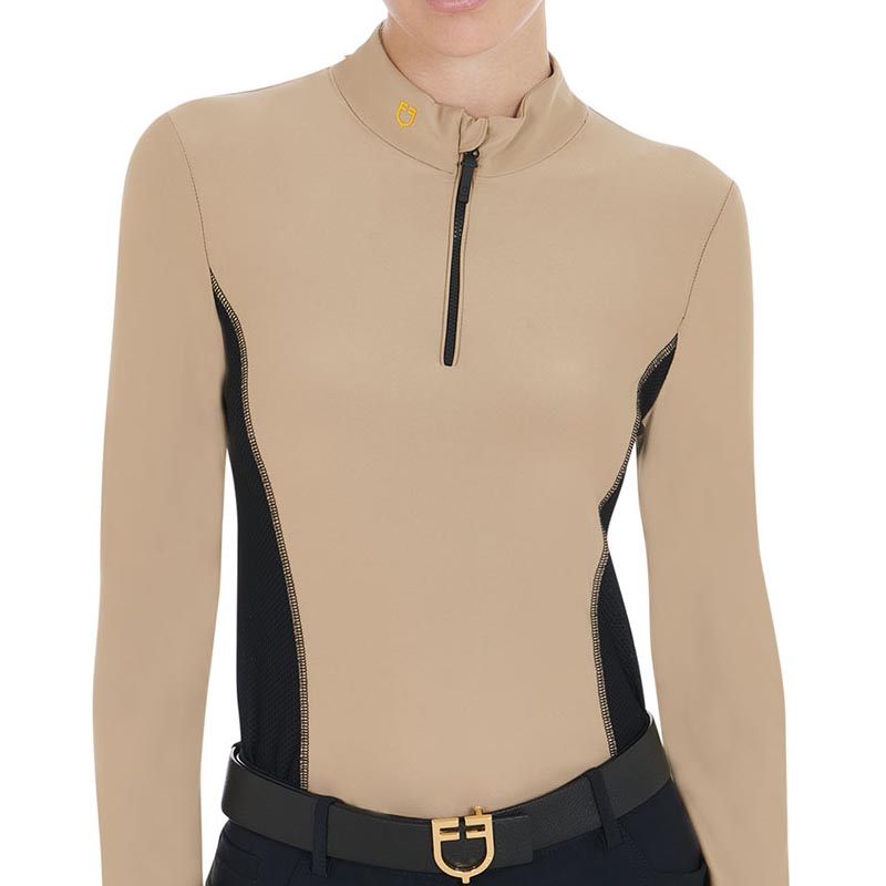 Equestro training polo woman slim fit long sleeve - 9734