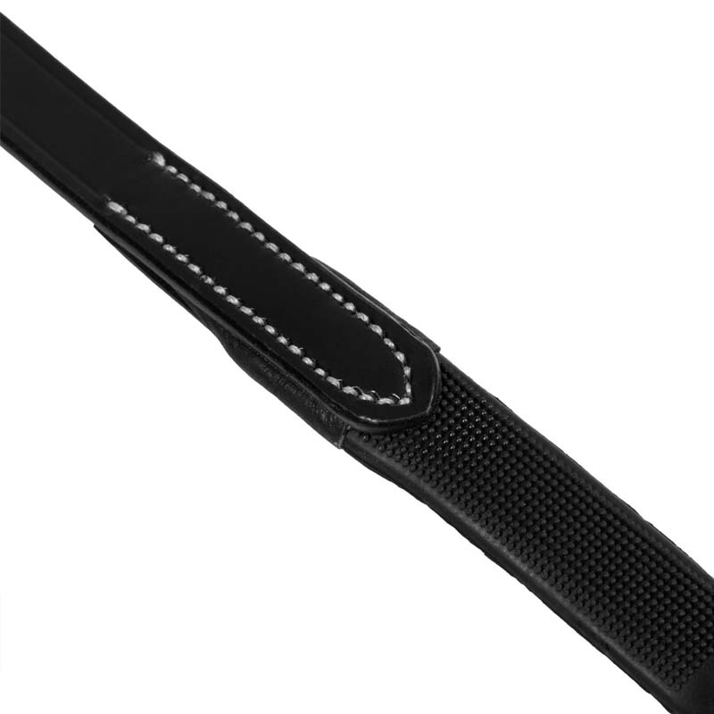 English Reins with Stoppers Equestro - leather and rubber grip - 2377