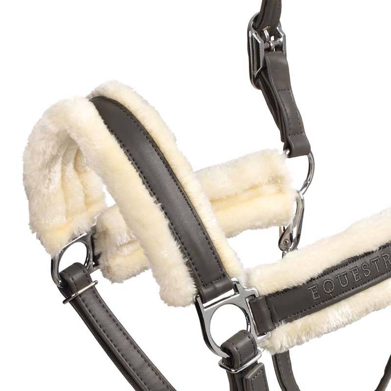 Equestro Synthetic Headcollar with faux Sheepskin - 0346