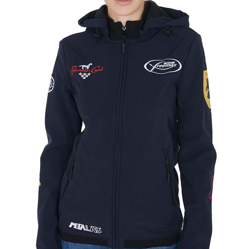 Western softshell jacket pool's multi logo