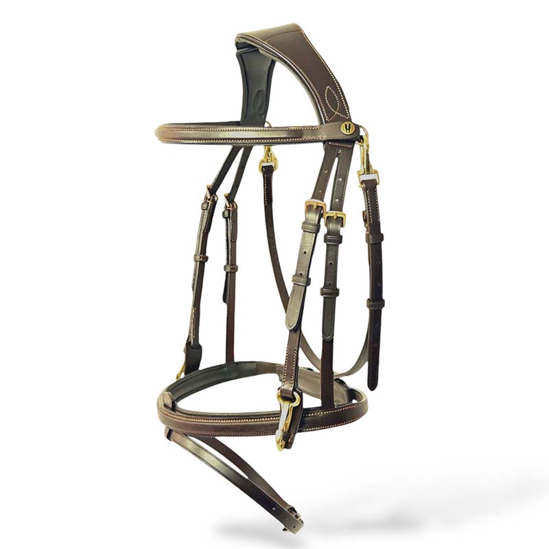 Anatomical bridle horsena in leather model work - 3791