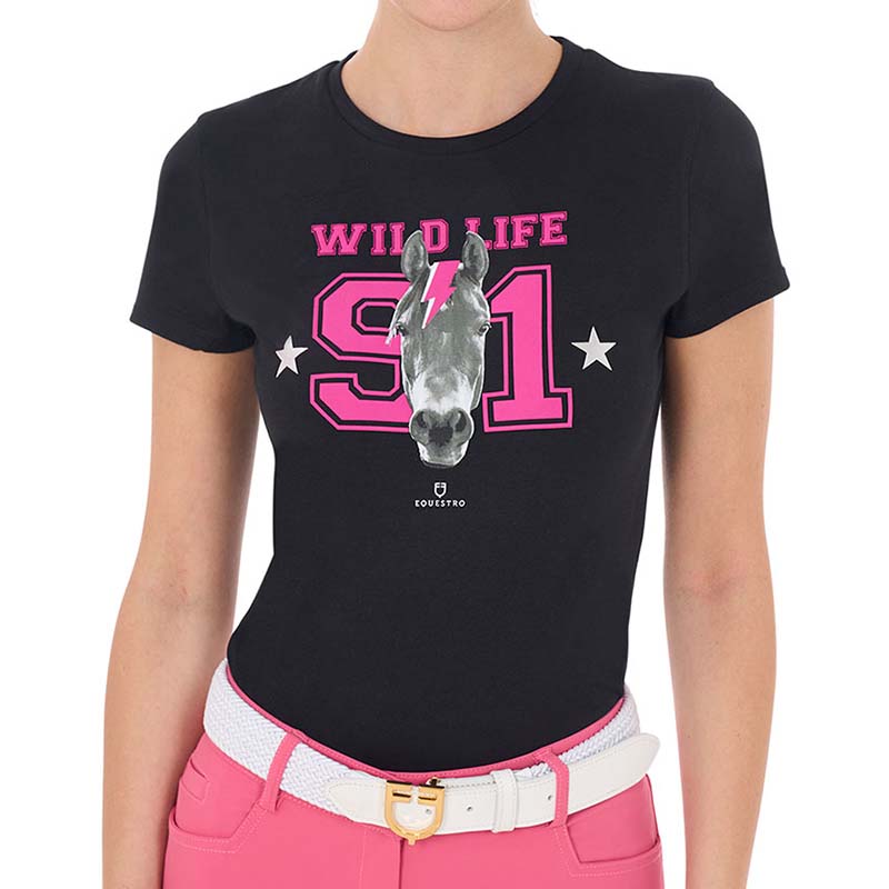 T-shirt women's equestro wild life in cotton - 9869