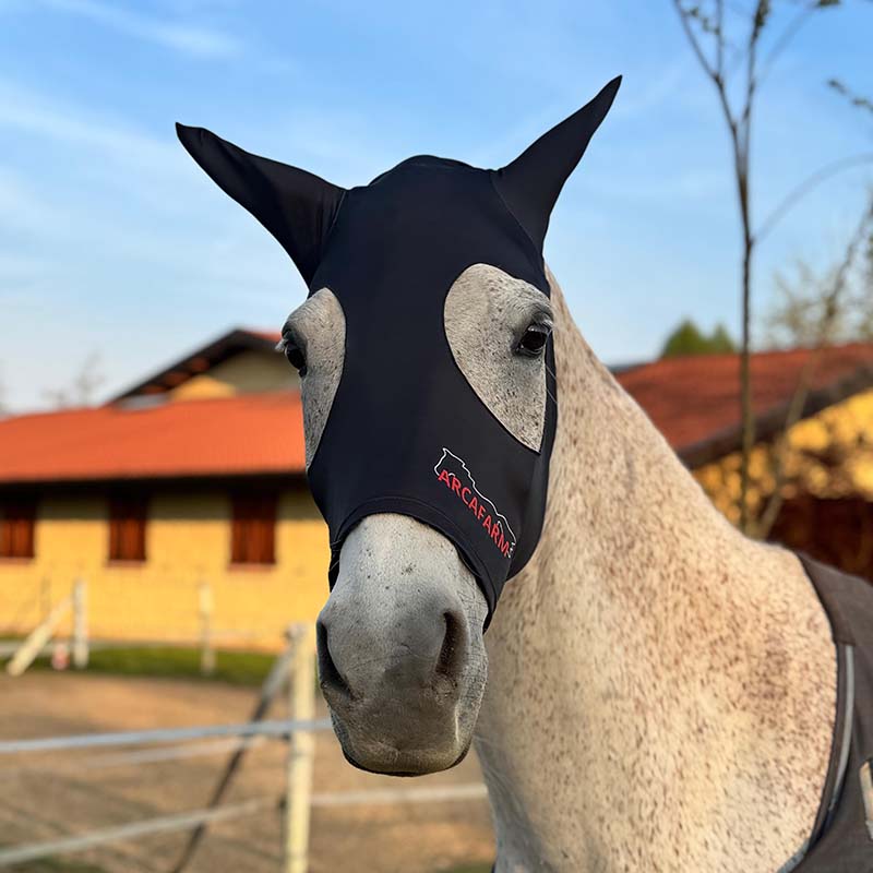 Arcafarm lycra horse fly mask with ear covers - 0579