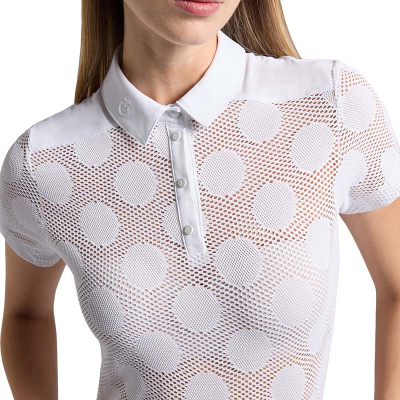 Cavalleria toscana women crochet training polo w/polka dots - 9595